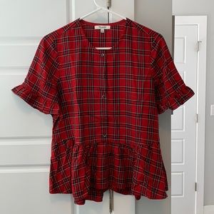 Madewell plaid peplum top